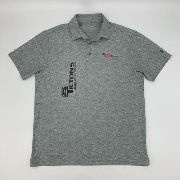 Under Armour Shirt Mens L Large Gray Playoff Breast Cancer Awareness Golf Polo - Picture 2 of 10
